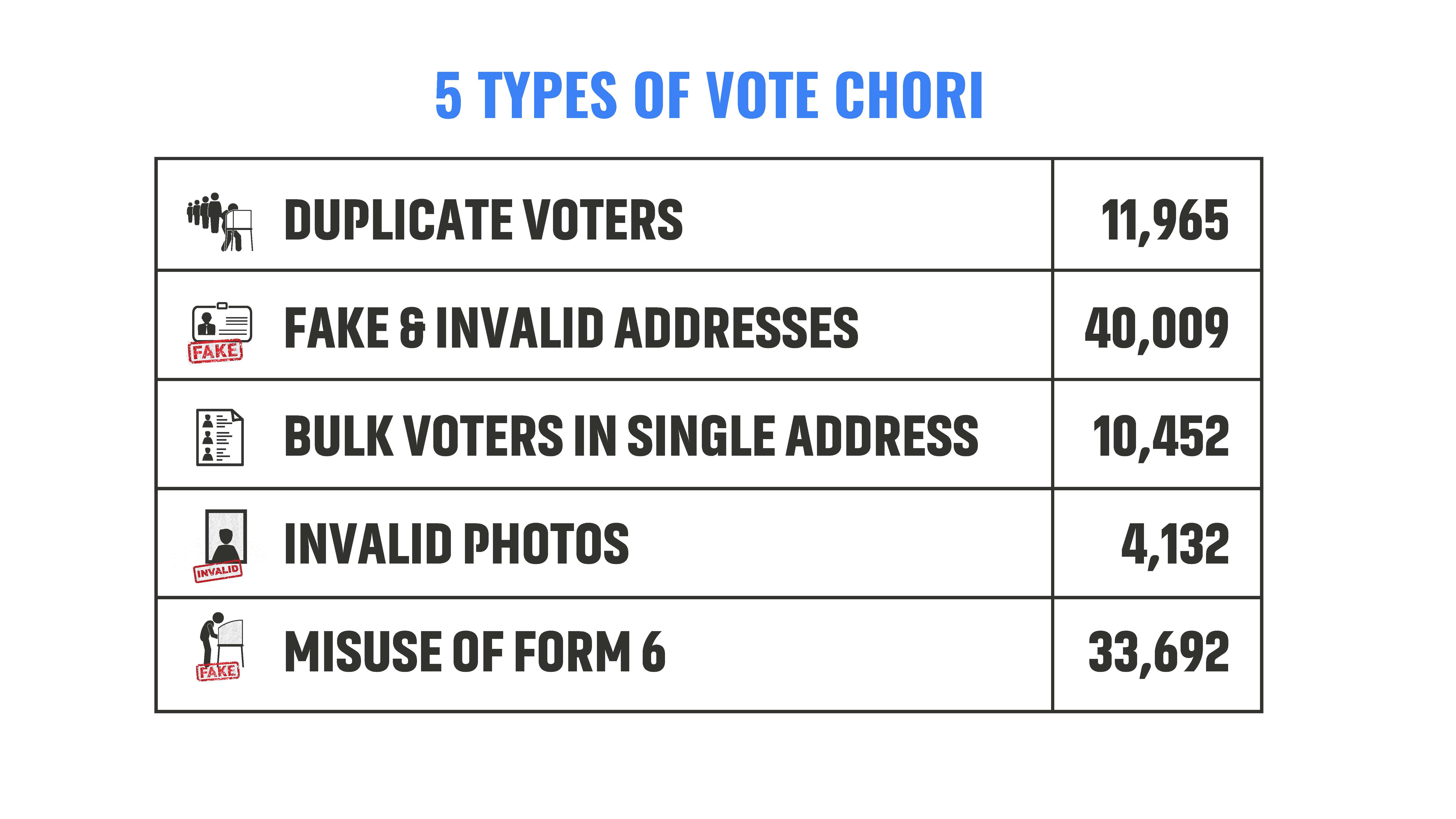 Breakdown of Vote Chori
